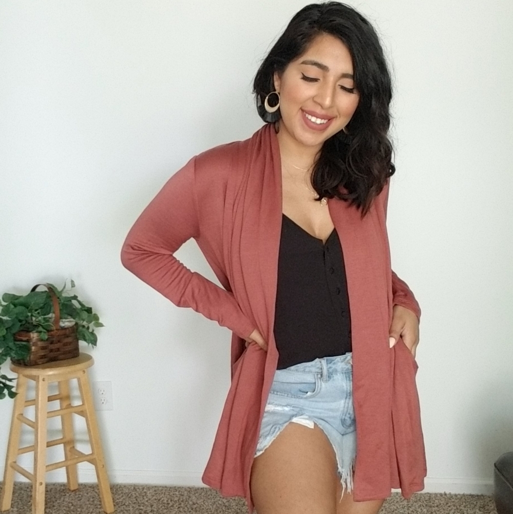 𝙇𝘼𝙎𝙏 𝙊𝙉𝙀 | ULTRAMODERN OPEN CARDIGAN MAUVE - Picture 4 of 8
